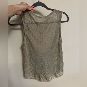 NWT Zara metallic mesh knit backless top